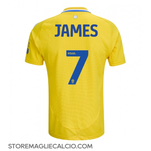 Leeds United Daniel James #7 Maglia Gara Trasferta Repliche 2024-25 Maniche Corte Leeds United Daniel James #7 Maglia Gara Trasferta Repliche 2024-25 Maniche Corte